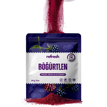 Refresh Dry Freeze Böğürtlen Tozu 50 gr - Dondurularak Kurutulmuş Meyve Tozu